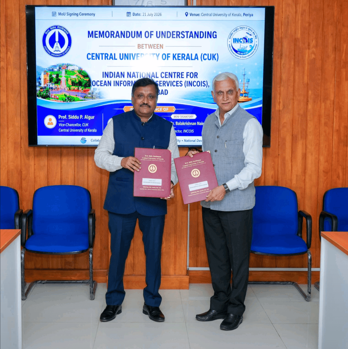 Central University of Kerala signs MoU with INCOIS to boost ocean science research