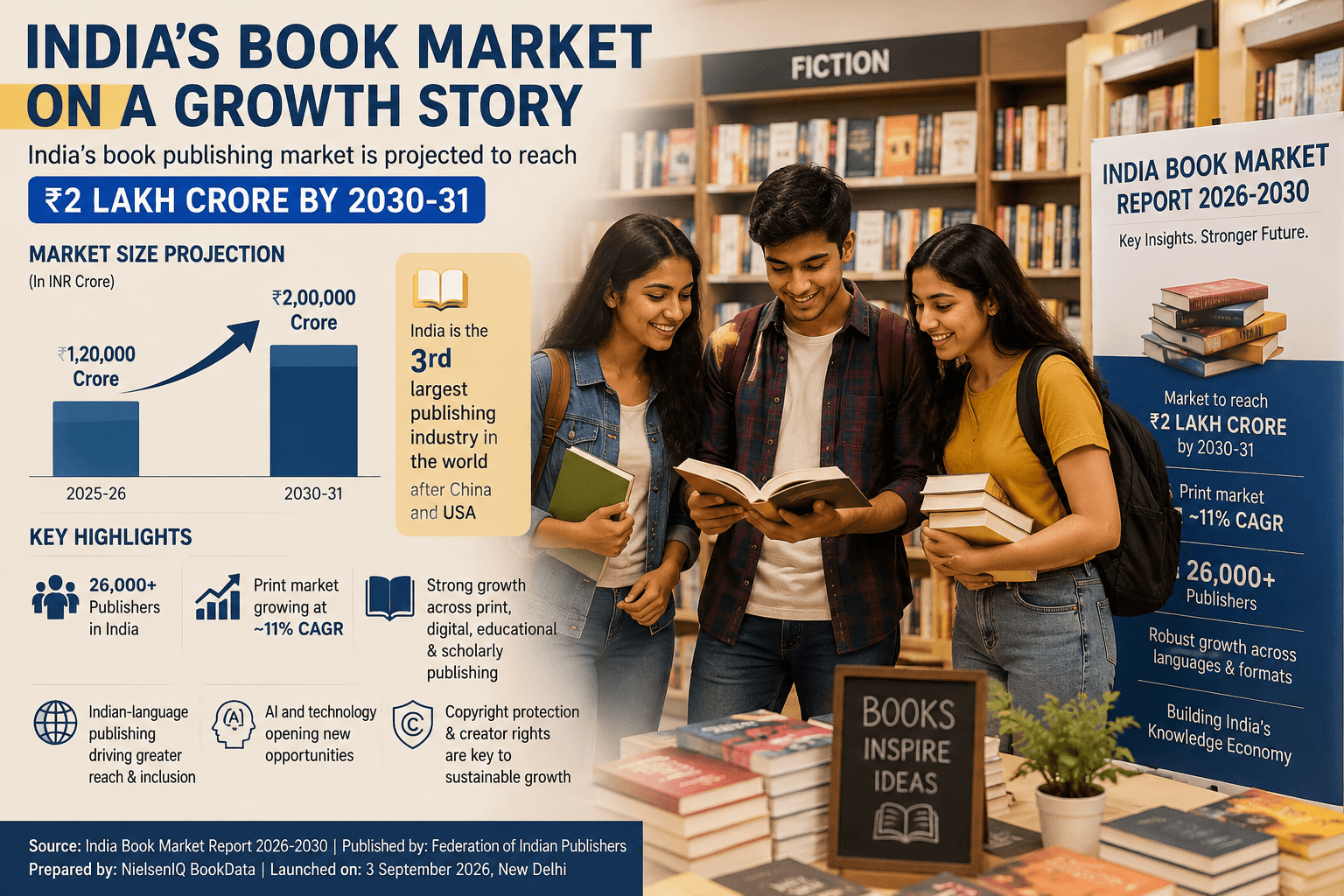 India’s book publishing market projected to reach Rs 2 lakh crore by 2030-31: Report