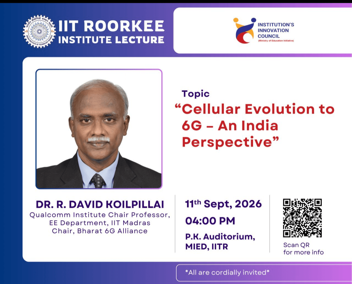 IIT Roorkee to host lecture on cellular evolution to 6G from India perspective